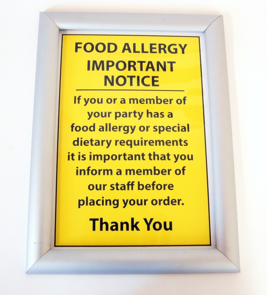 Food Allergy Sign Pre Printed Signs Printway