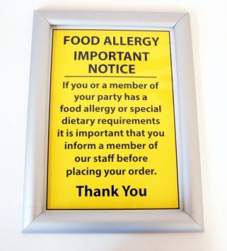 Food Allergy Sign - Pre Printed Signs || Printway